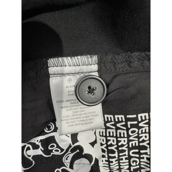 I Love Ugly ILU Pants Men's Large 33x25 Black Regular Fit Stretch Cotton - Picture 12 of 14